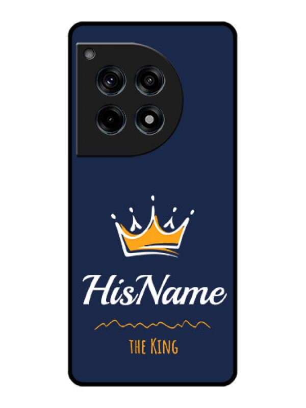 Custom Oneplus 12R 5G Custom Glass Phone Case - King With Name Design
