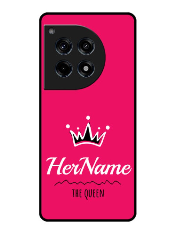 Custom Oneplus 12R 5G Custom Glass Phone Case - Queen With Name Design