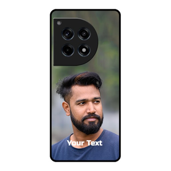 Oneplus 12R 5G Custom Glass Phone Case - Photo With Text Design