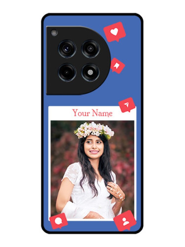 Custom Oneplus 12R 5G Custom Glass Phone Case - Like Share And Comment Design