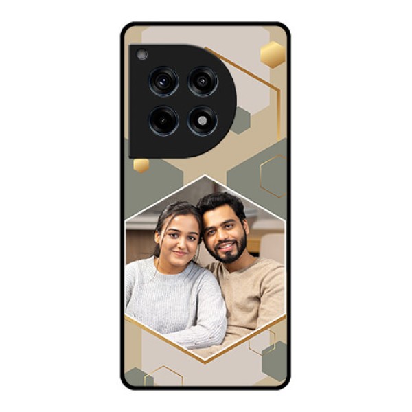 Oneplus 12R 5G Custom Glass Phone Case - Stylish Hexagon Pattern Design Oneplus 12R 5G Custom Glass Phone Case - Stylish Hexagon Pattern Design