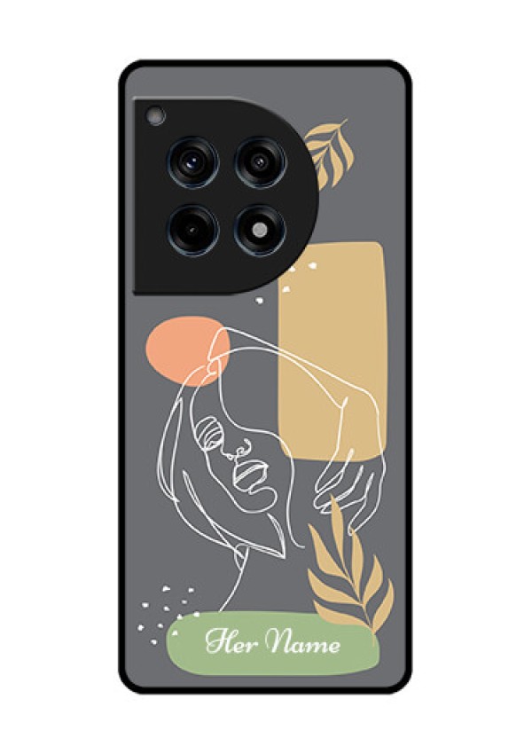 Oneplus 12R 5G Custom Glass Phone Case - Gazing Woman Line Art Design