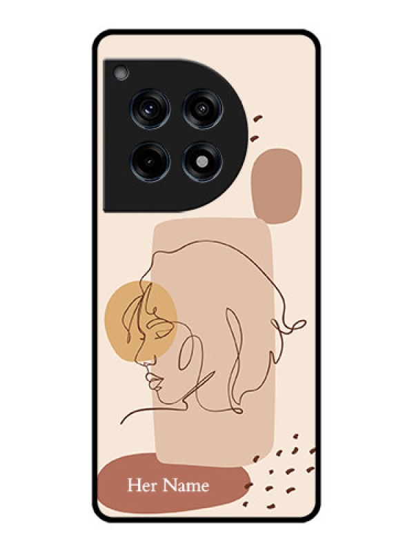 Custom Oneplus 12R 5G Custom Glass Phone Case - Calm Woman Line Art Design
