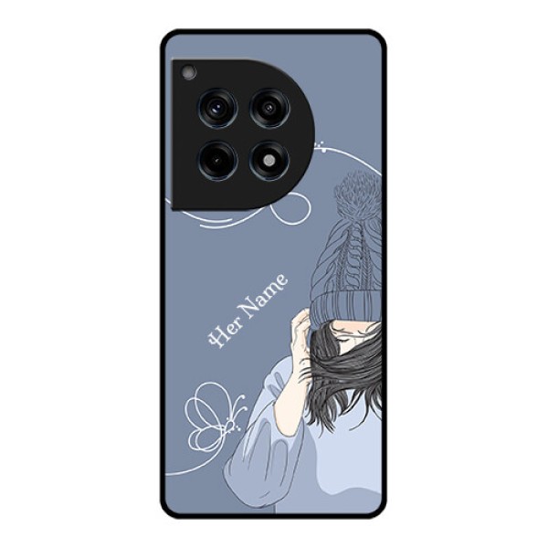 Oneplus 12R 5G Custom Glass Phone Case - Girl In Winter Outfit Design Oneplus 12R 5G Custom Glass Phone Case - Girl In Winter Outfit Design