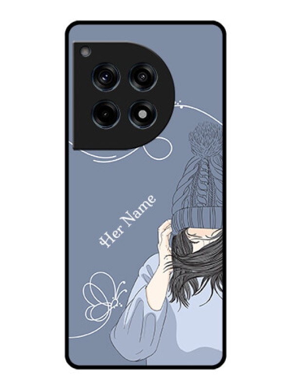 Custom Oneplus 12R 5G Custom Glass Phone Case - Girl In Winter Outfit Design