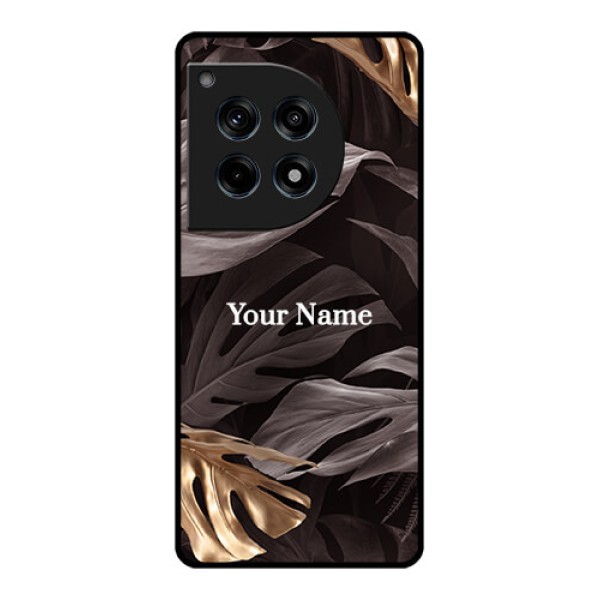 Oneplus 12R 5G Custom Glass Phone Case - Wild Leaves Digital Paint Design