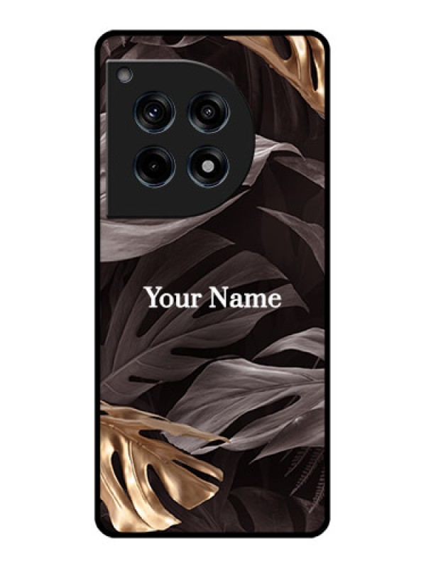 Custom Oneplus 12R 5G Custom Glass Phone Case - Wild Leaves Digital Paint Design
