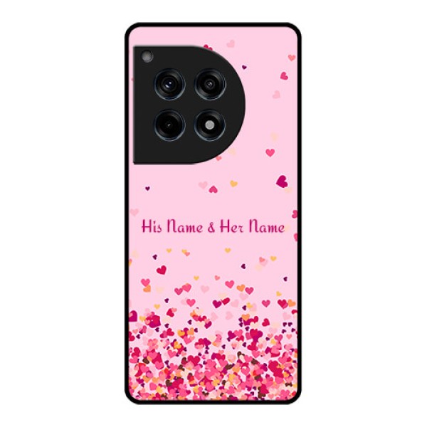 Oneplus 12R 5G Custom Glass Phone Case - Floating Hearts Design Oneplus 12R 5G Custom Glass Phone Case - Floating Hearts Design