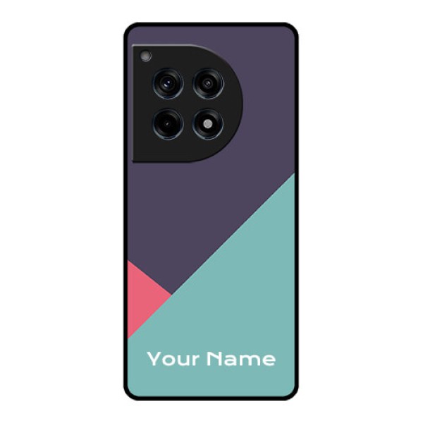 Oneplus 12R 5G Custom Glass Phone Case - Tri Color Abstract Design Oneplus 12R 5G Custom Glass Phone Case - Tri Color Abstract Design