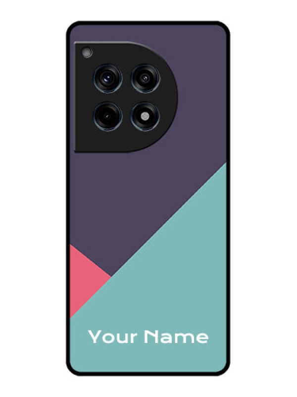 Custom Oneplus 12R 5G Custom Glass Phone Case - Tri Color Abstract Design