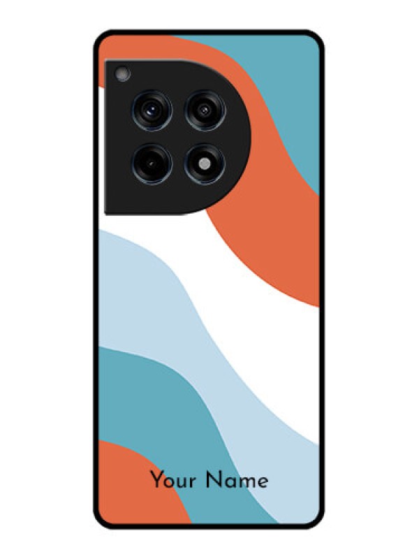 Custom Oneplus 12R 5G Custom Glass Phone Case - Coloured Waves Design