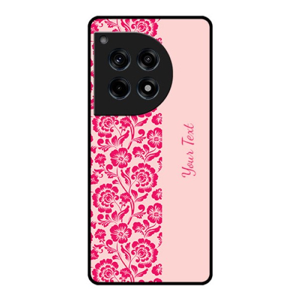 Oneplus 12R 5G Custom Glass Phone Case - Attractive Floral Pattern Design