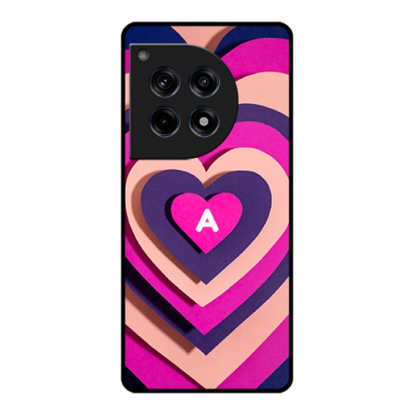 Oneplus 12R 5G Custom Glass Phone Case - Cute Heart Pattern Design