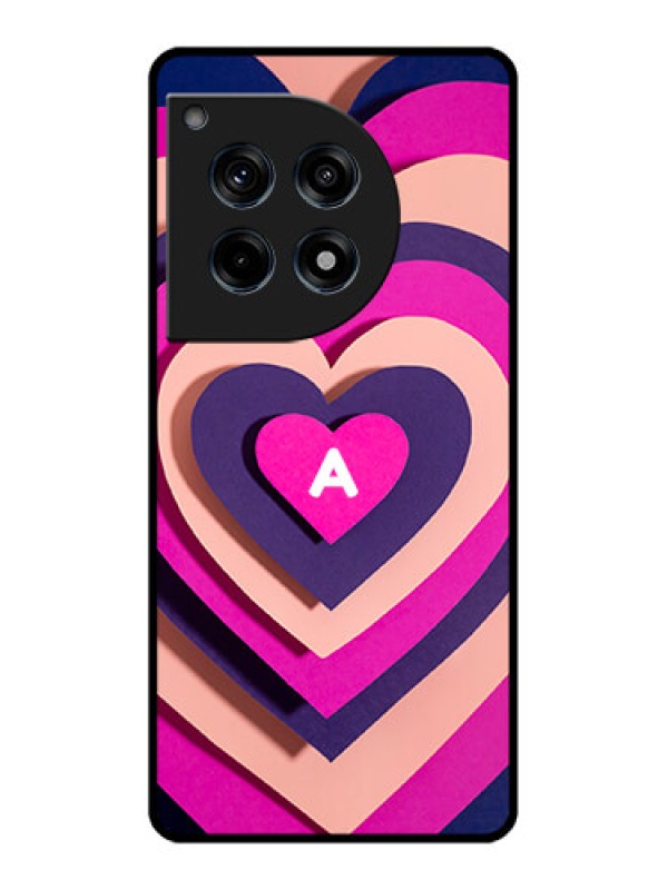 Custom Oneplus 12R 5G Custom Glass Phone Case - Cute Heart Pattern Design