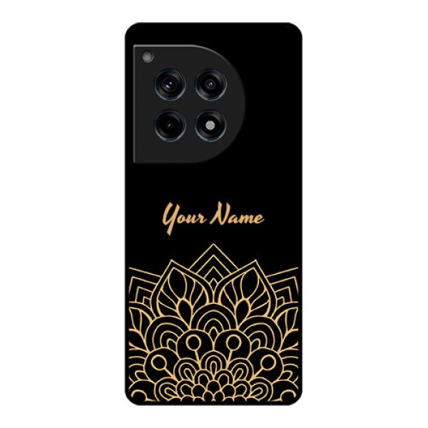 Oneplus 12R 5G Custom Glass Phone Case - Golden Mandala Design Oneplus 12R 5G Custom Glass Phone Case - Golden Mandala Design