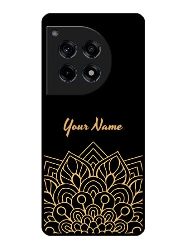 Custom Oneplus 12R 5G Custom Glass Phone Case - Golden Mandala Design