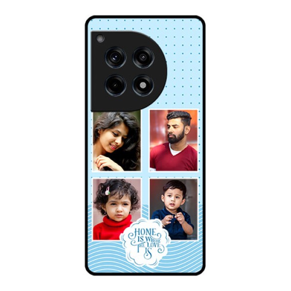 Oneplus 12R 5G Custom Glass Phone Case - Cute Love Quote With 4 Pic Upload Design Oneplus 12R 5G Custom Glass Phone Case - Cute Love Quote With 4 Pic Upload Design