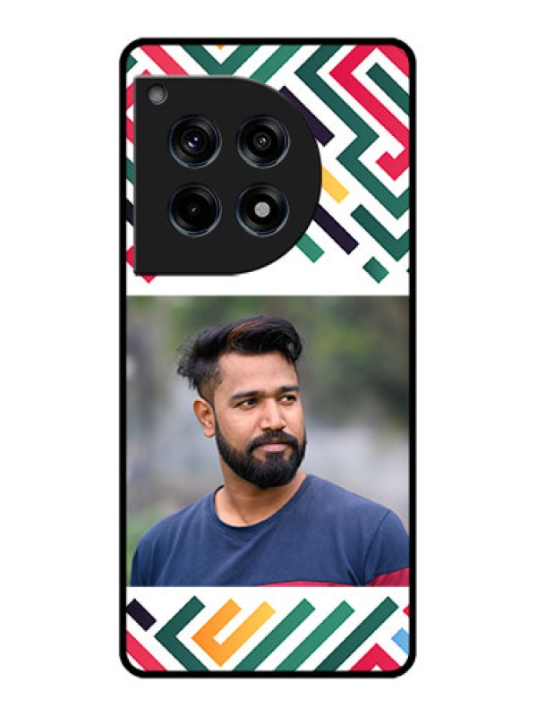 Custom Oneplus 12R 5G Custom Glass Phone Case - Colorful Maze Pattern Design