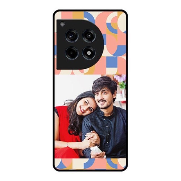 Oneplus 12R 5G Custom Glass Phone Case - Semi - Circle Maze Pattern Design Oneplus 12R 5G Custom Glass Phone Case - Semi - Circle Maze Pattern Design