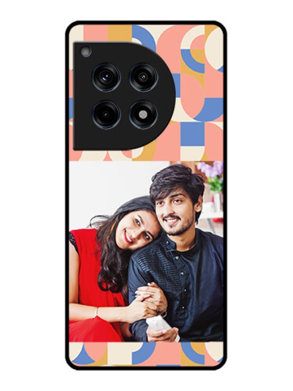 Custom Oneplus 12R 5G Custom Glass Phone Case - Semi - Circle Maze Pattern Design