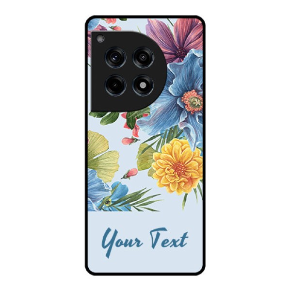 Oneplus 12R 5G Custom Glass Phone Case - Stunning Watercolored Flowers Painting Design