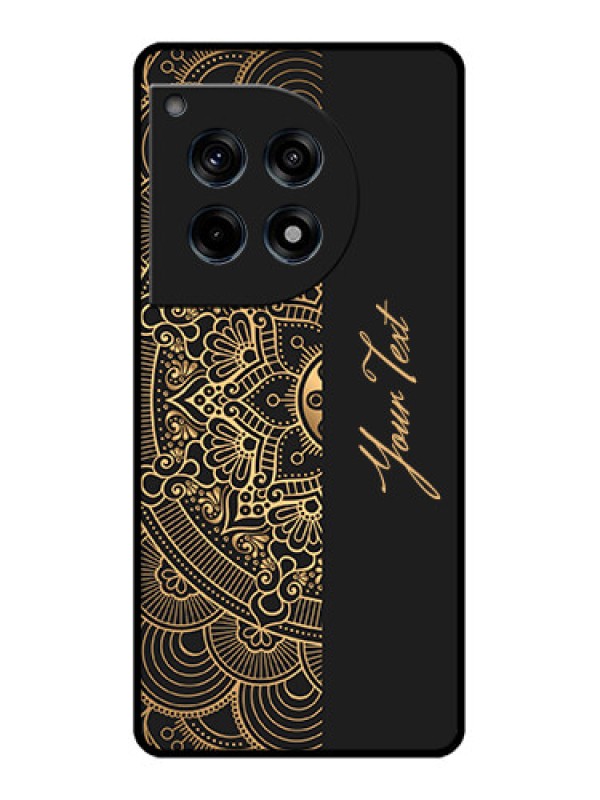 Custom Oneplus 12R 5G Custom Glass Phone Case - Mandala Art With Custom Text Design