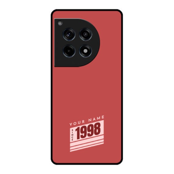 Oneplus 12R 5G Custom Glass Phone Case - Red Custom Year Of Birth Design Oneplus 12R 5G Custom Glass Phone Case - Red Custom Year Of Birth Design