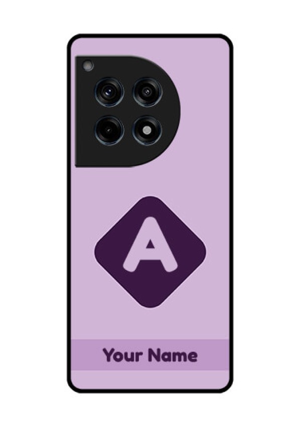 Oneplus 12R 5G Custom Glass Phone Case - Custom Letter In Curved Badge Design