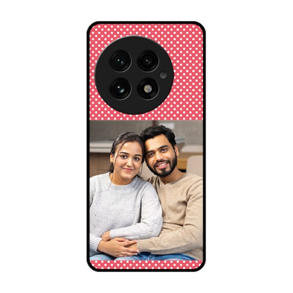 OnePlus 13 5G Custom Glass Phone CaseWhite Dotted Design