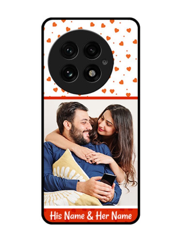 Custom OnePlus 13 5G Custom Glass Phone CaseOrange Love Symbol Design