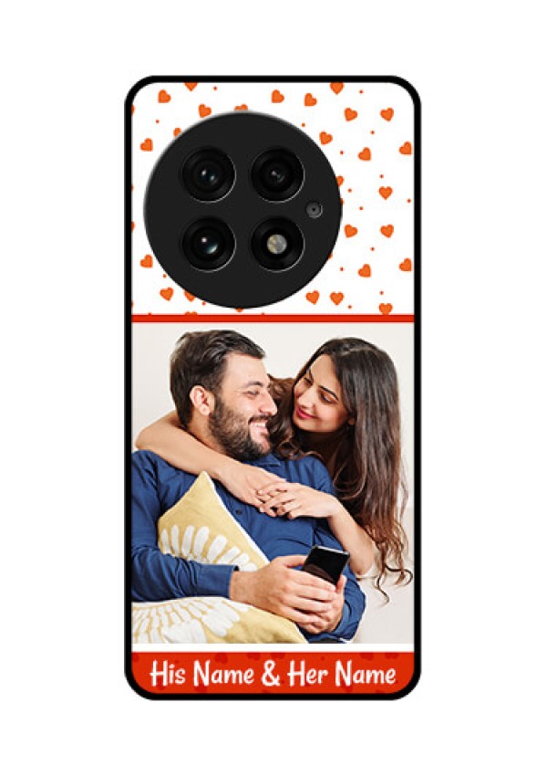 OnePlus 13 5G Custom Glass Phone CaseOrange Love Symbol Design
