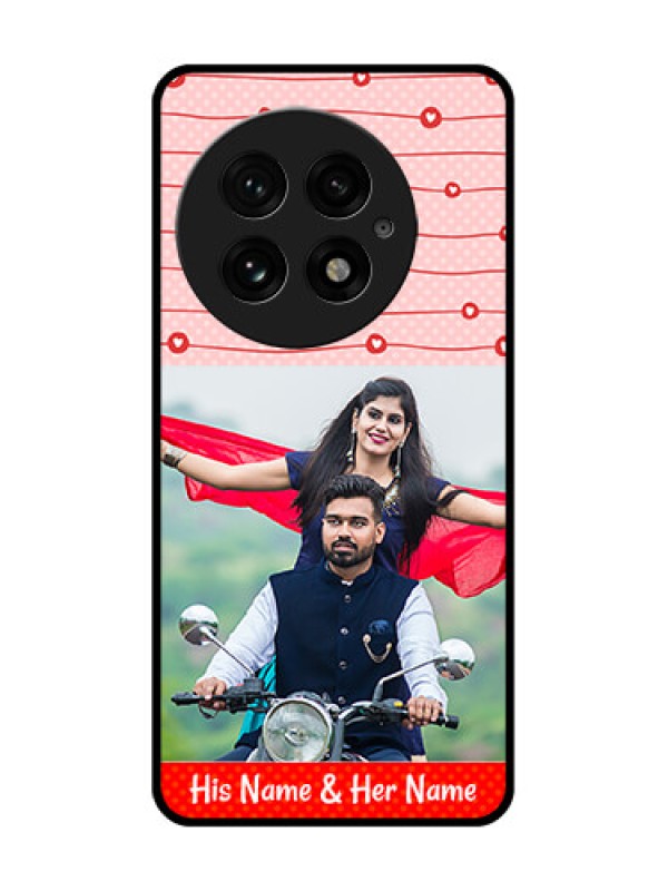 Custom OnePlus 13 5G Custom Glass Phone CaseRed Pattern Case Design