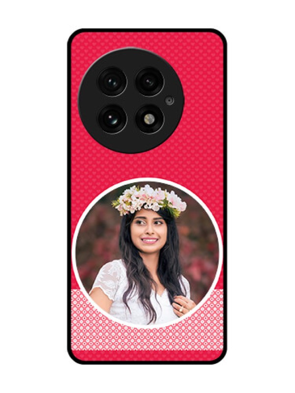 Custom OnePlus 13 5G Custom Glass Phone CasePink Color Pattern Design