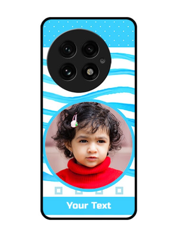 Custom OnePlus 13 5G Custom Glass Phone CaseSimple Blue Case Design