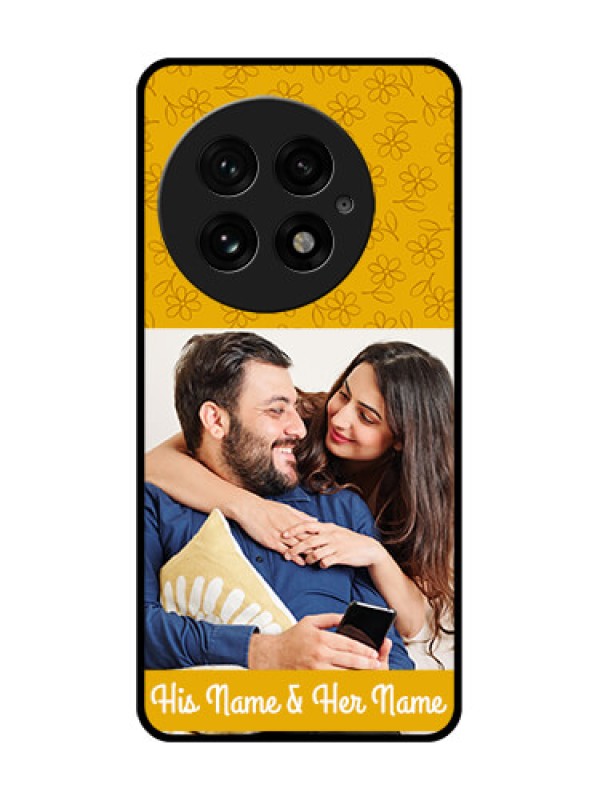 Custom OnePlus 13 5G Custom Glass Phone CaseYellow Floral Design