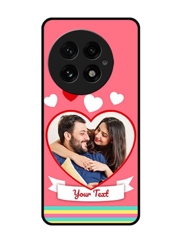 Custom OnePlus 13 5G Custom Glass Phone CaseLove Shapes Doodle Design