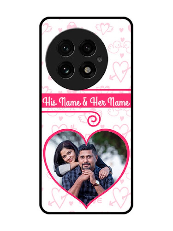 Custom OnePlus 13 5G Custom Glass Phone CaseHeart Shape Love Design