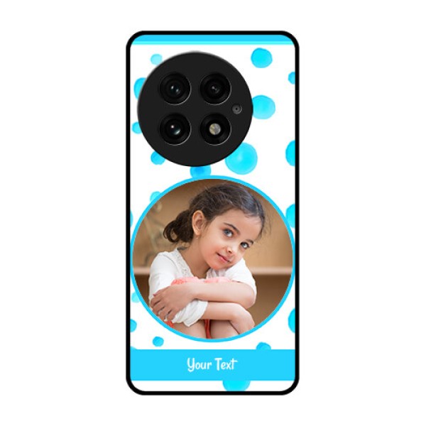 OnePlus 13 5G Custom Glass Phone CaseBlue Bubbles Pattern Design