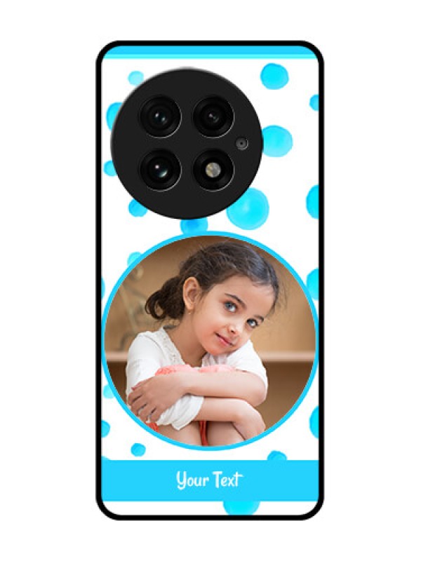 Custom OnePlus 13 5G Custom Glass Phone CaseBlue Bubbles Pattern Design