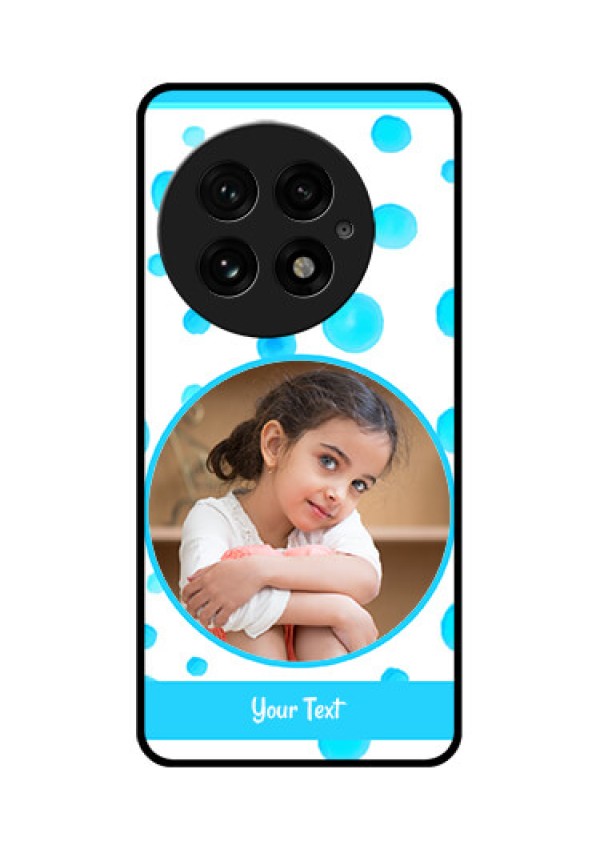 OnePlus 13 5G Custom Glass Phone CaseBlue Bubbles Pattern Design