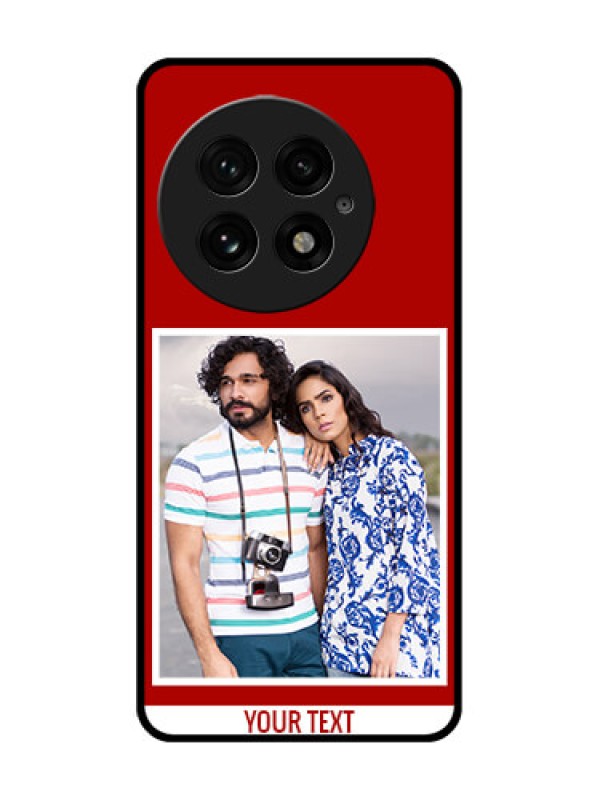 Custom OnePlus 13 5G Custom Glass Phone CaseRed Color Design