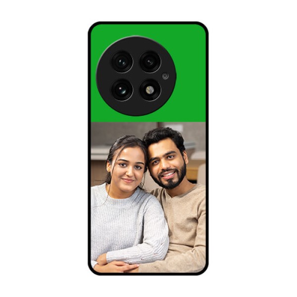 OnePlus 13 5G Custom Glass Phone CaseGreen Pattern Design