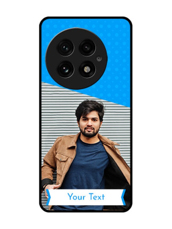 Custom OnePlus 13 5G Custom Glass Phone CaseSimple Blue Color Design