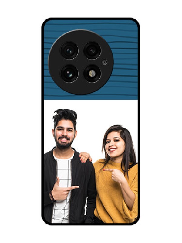 Custom OnePlus 13 5G Custom Glass Phone CaseBlue Pattern Cover Design