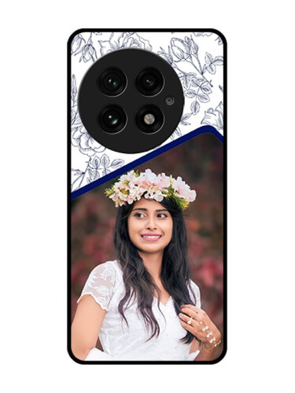 Custom OnePlus 13 5G Custom Glass Phone CaseClassy Floral Design