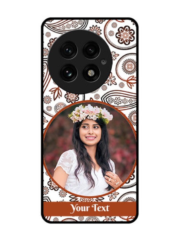 Custom OnePlus 13 5G Custom Glass Phone CaseAbstract Flower Design