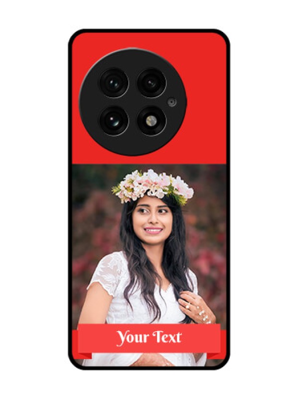 Custom OnePlus 13 5G Custom Glass Phone CaseSimple Red Color Design