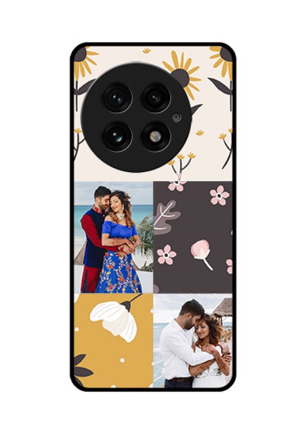 OnePlus 13 5G Custom Glass Phone Case3 Images With Floral Design