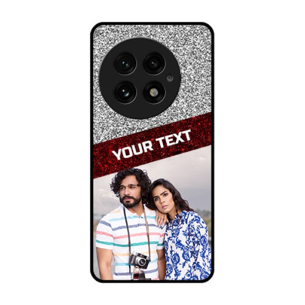 OnePlus 13 5G Custom Glass Phone CaseImage Holder With Glitter Strip Design
