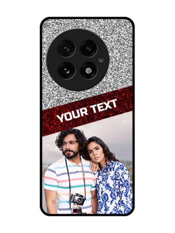 Custom OnePlus 13 5G Custom Glass Phone CaseImage Holder With Glitter Strip Design